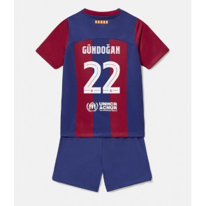 Maillot de foot Barcelona Ilkay Gundogan #22 Domicile enfant 2023-24 Manches Courte (+ pantalon court)